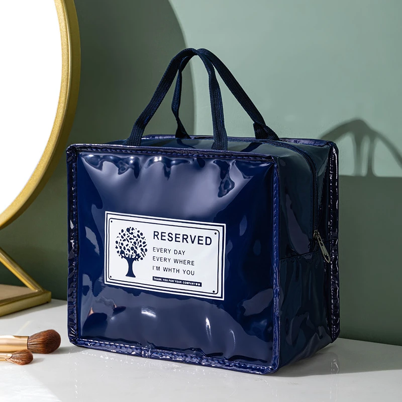 收纳防水纯色女士皮革化妆包高颜值大号学生加厚便携简约网红高档