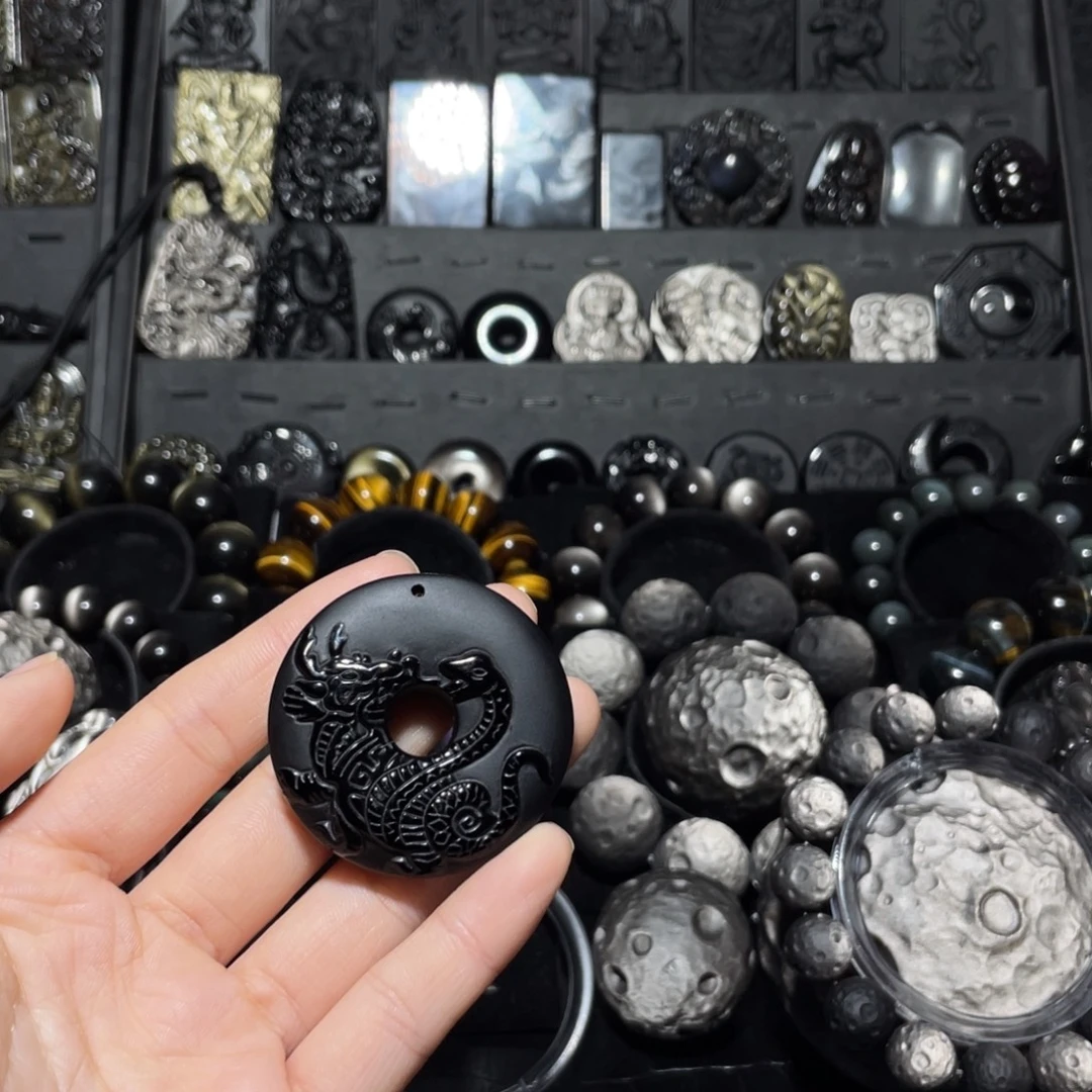 好***玥黑曜岩未镶嵌珠宝奇石