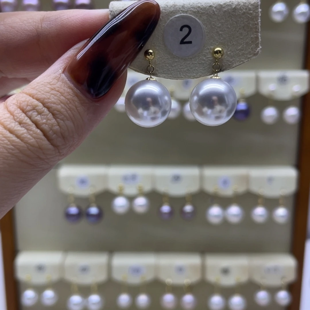 淡水珍珠耳饰18K金镶嵌