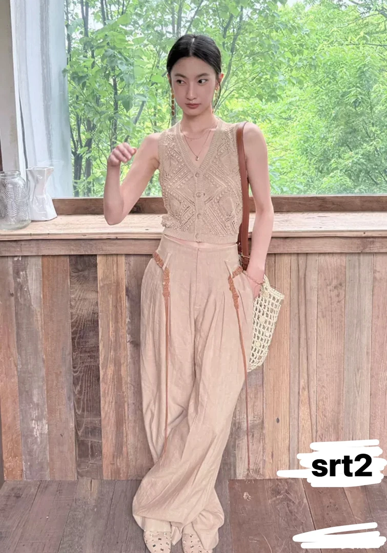 XUZHI2025春系列新品钩针感镂空针织马甲时尚休闲设计师显瘦无袖