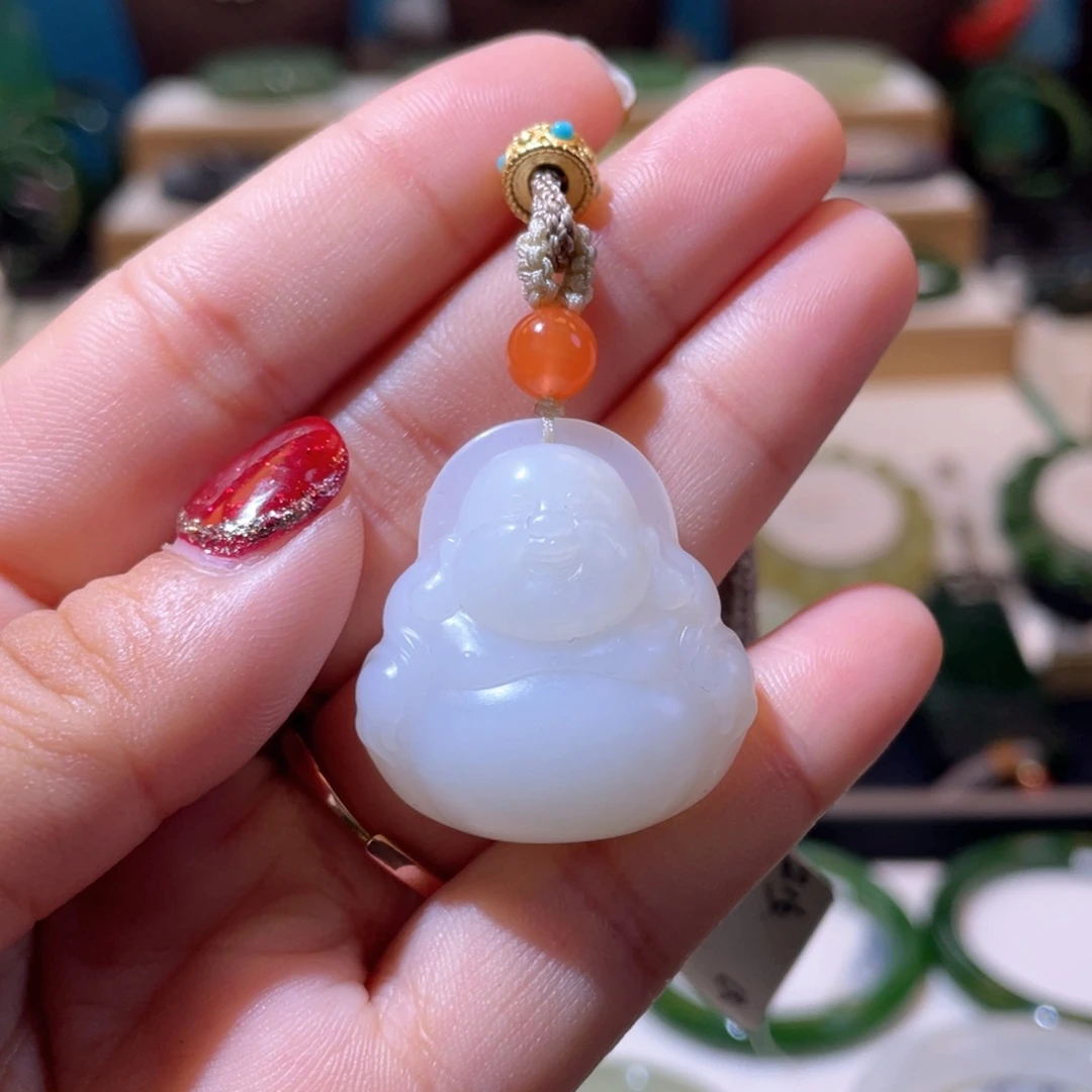 和田玉高品山流水佛公未镶嵌