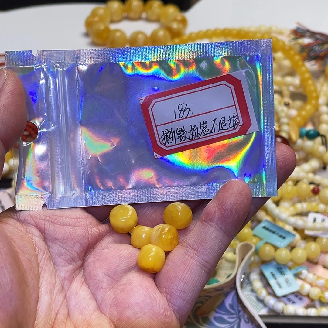 蜜蜡未镶嵌手串10mm➕5颗瑕疵