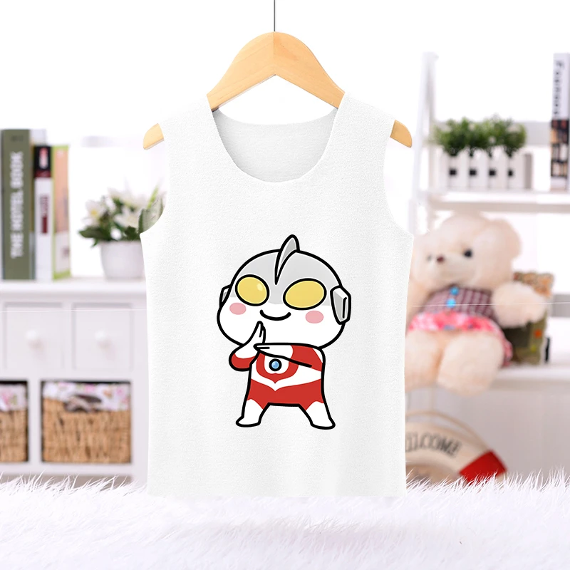 儿童奥特曼背心男童春秋季保暖德绒宝宝新款打底卡通无袖上衣内穿