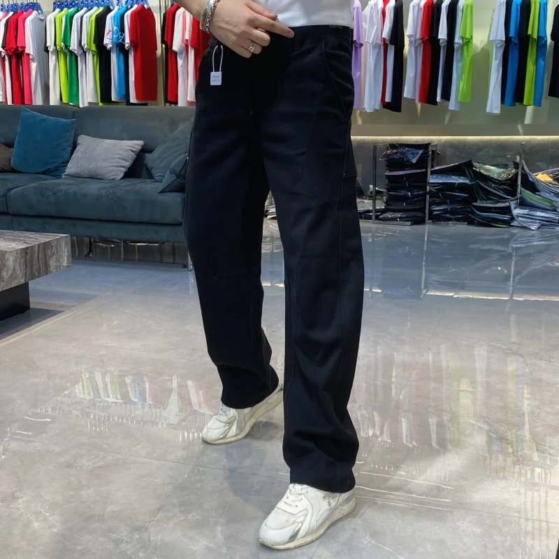 【也许家】新品秋冬高端欧货黑色休闲宽松直筒裤高品质长裤KK006