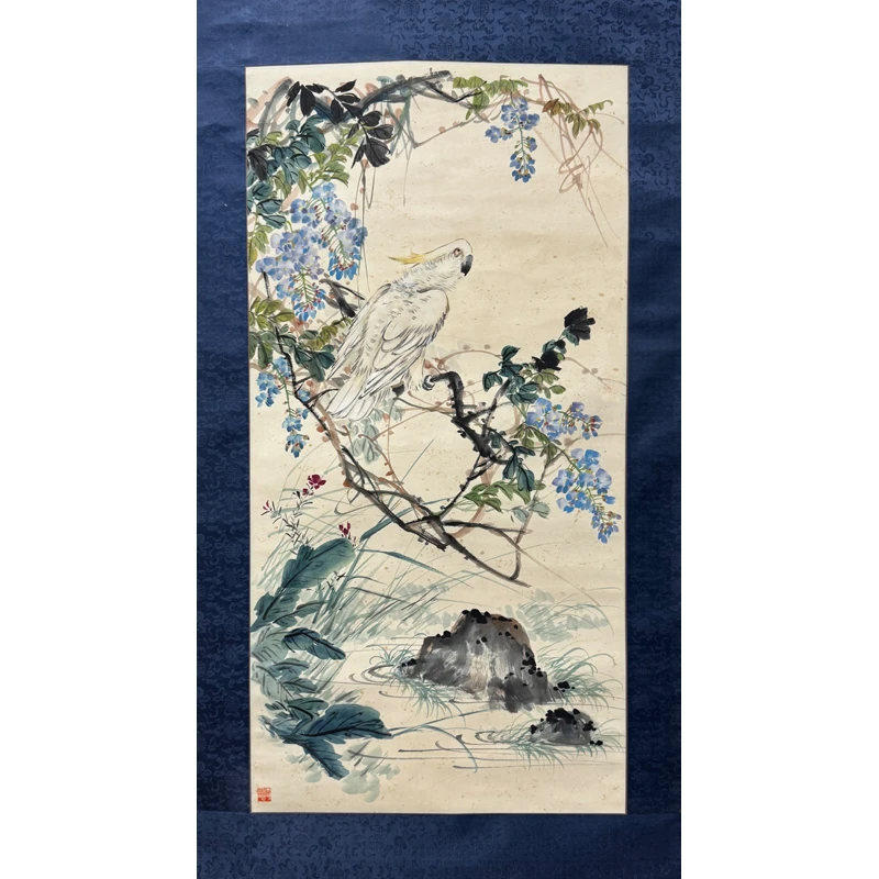 F18  《紫藤图》  92x46cm  纸本立轴