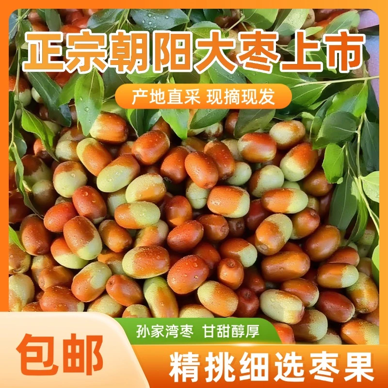朝阳大枣孙家湾平顶甜枣鲜枣红枣新鲜正宗现摘新枣脆枣特产