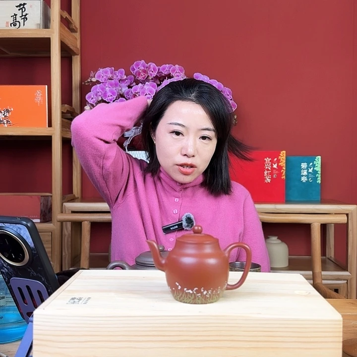紫砂壶明式小品，朱泥，半手工160毫升