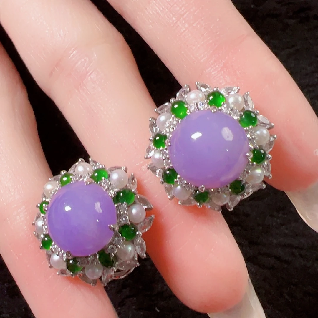 翡翠18K金镶嵌耳饰签收后24小时鉴赏期，过时不退