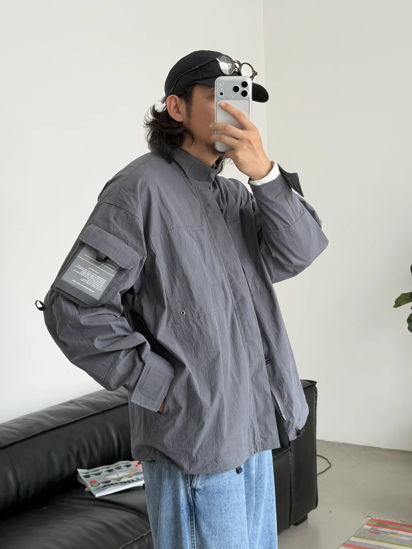 【UNCROSS】DIY魔术贴~机能长袖衬衫工装夹克外套-25-15