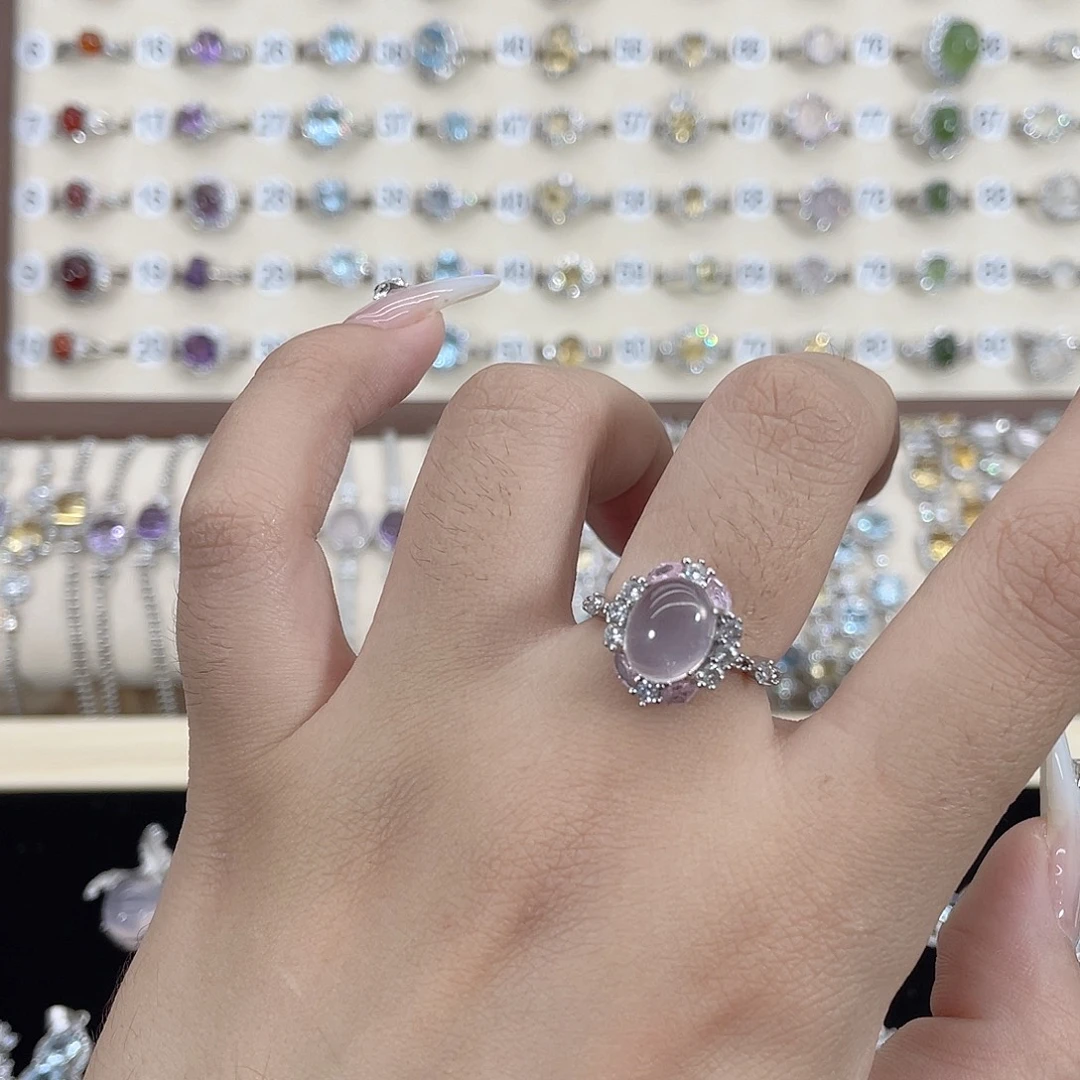 E***e芙蓉石戒指银S925镶嵌