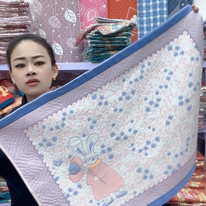 棉蓝色小花兔纯棉