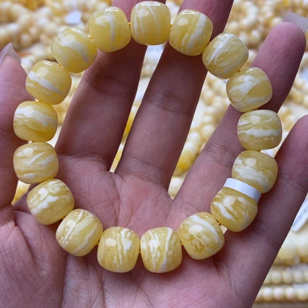 手链琥珀未镶嵌13m同料虎皮老型一线天