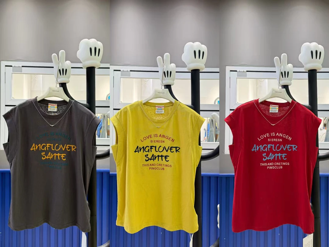 欧洲站5101F#Bohan秀秀2025子夏季新款复古港风短袖圆领印花