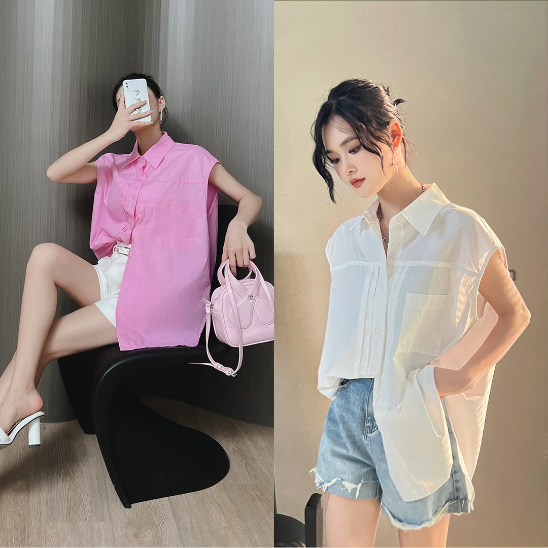 【来去缝衬衫马甲】精品棉纱休闲宽松马甲衬衫W23AQ7081