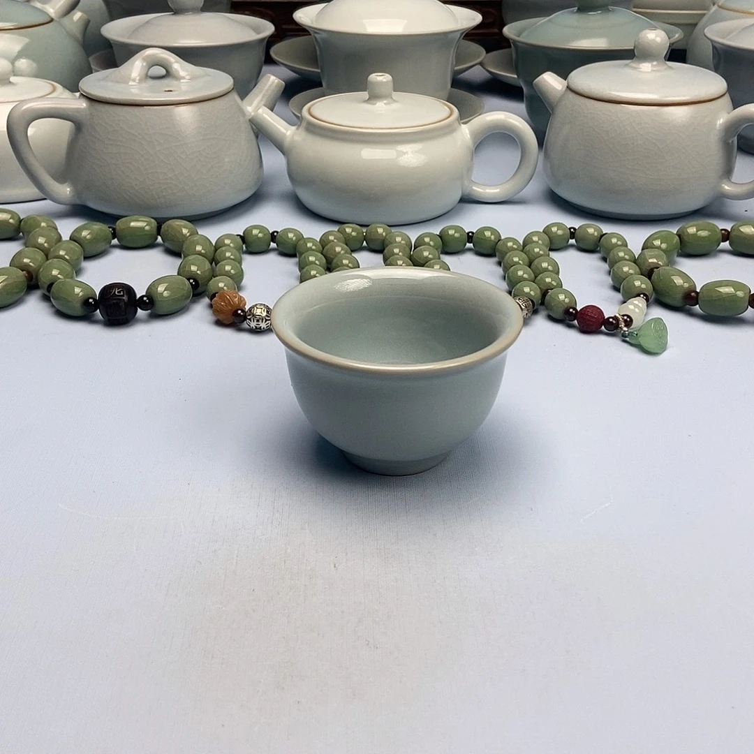 杯微瑕天青压手杯原矿原釉原产地