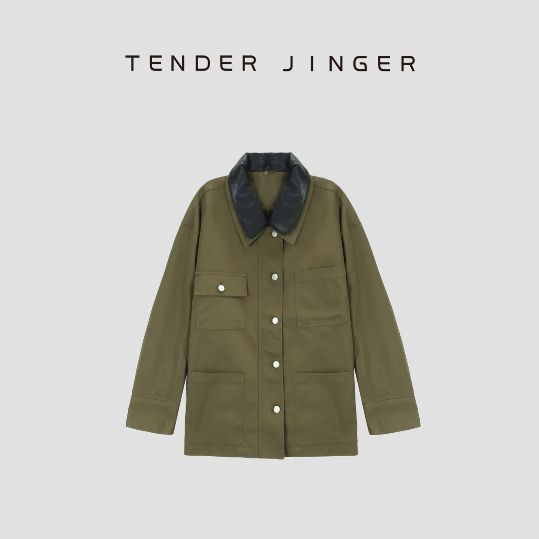 Tender Jinger可拆皮领挺括猎装夹克工装外套T53HMD41037