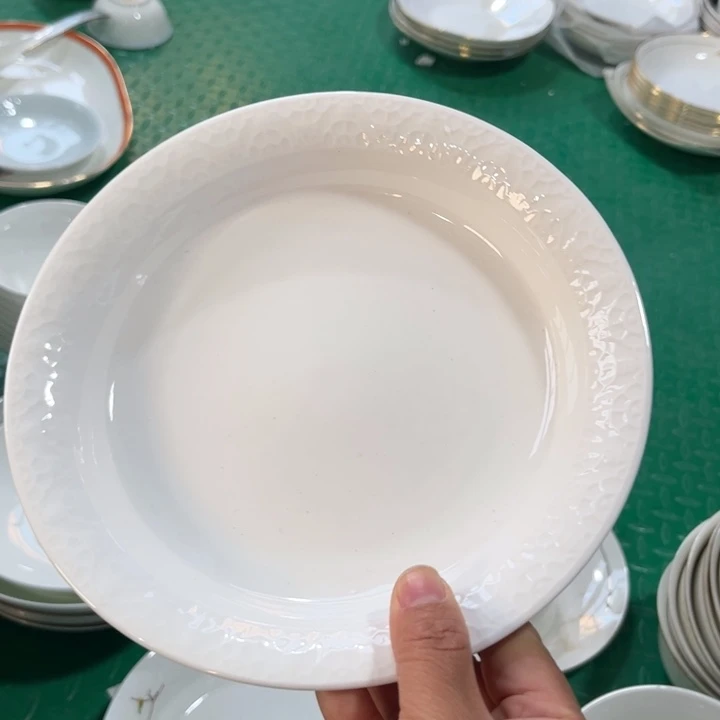 瓷片敦煌八寸深盘四个微瑕