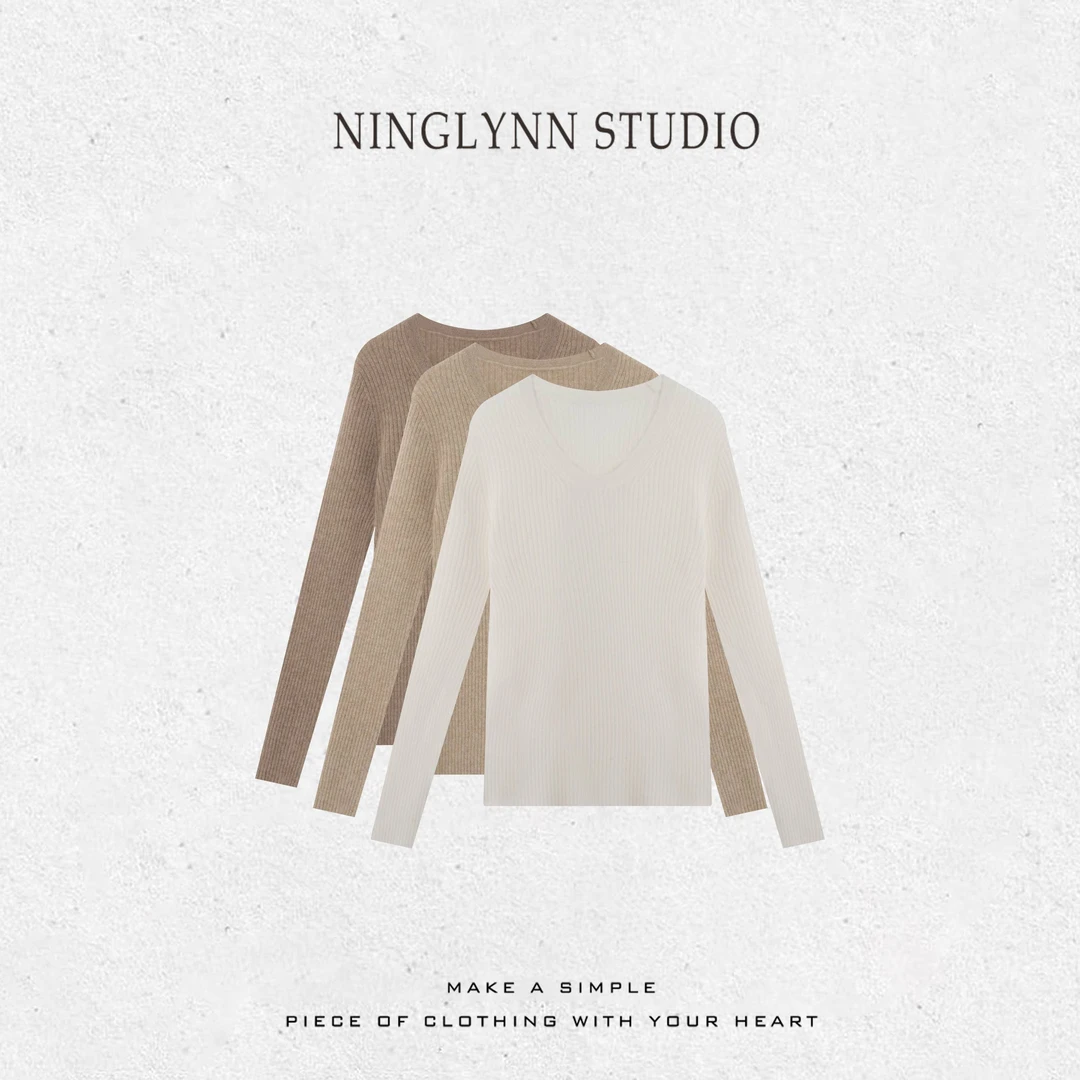 NINGLYNN STUDIO 25冬季新品高领羊绒打底衫 360407/09
