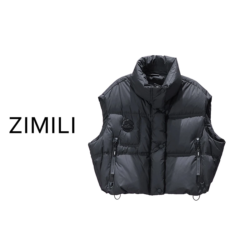 亮哥欧货《深邃感•子夜黑•马甲》高蓬松90白鸭羽绒马甲女FS627-2