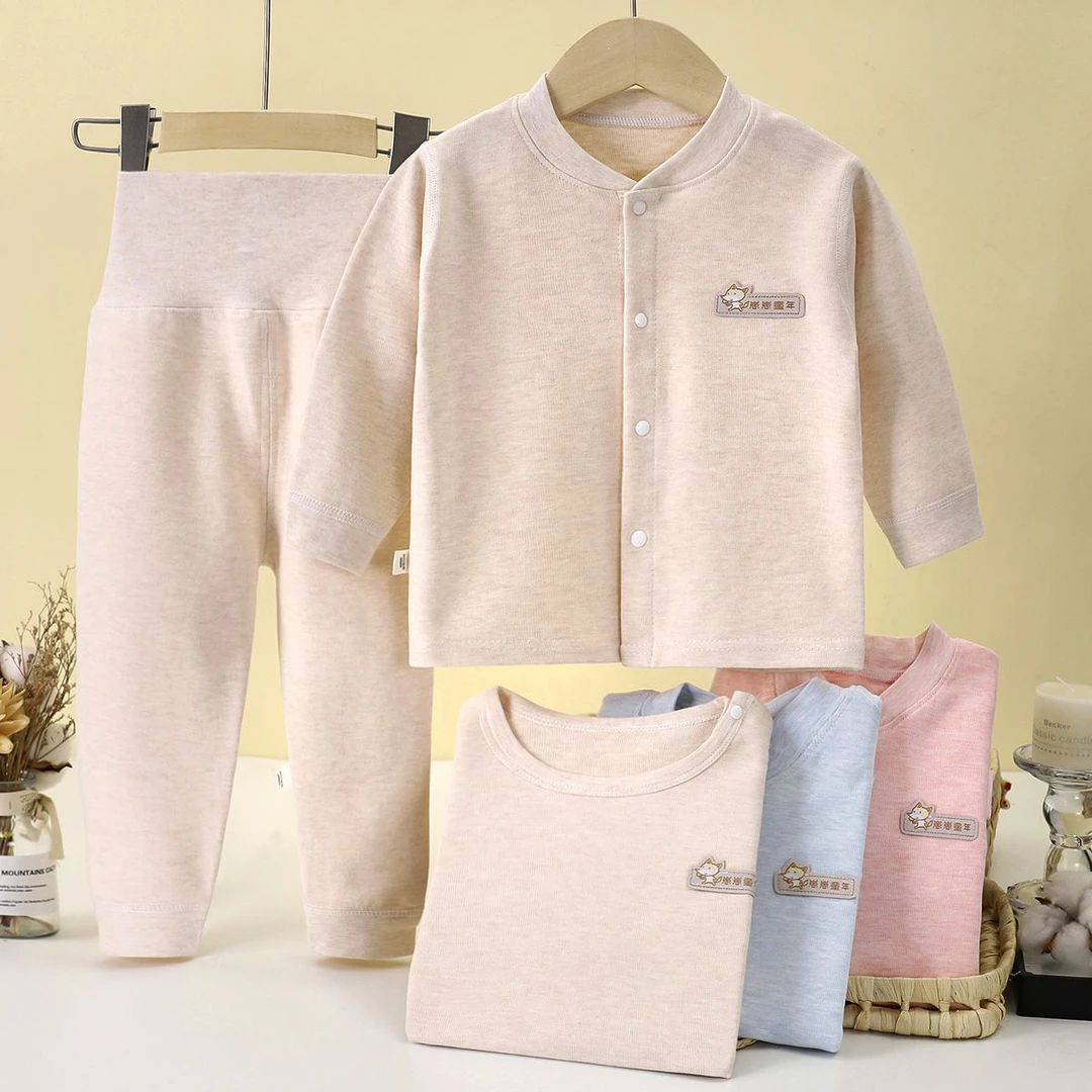 【A类无骨棉260g】宝宝家居服儿童秋衣秋裤高腰裤内衣打底衫睡衣