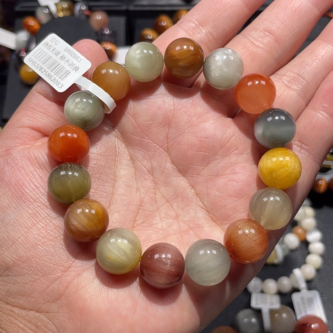 水晶未镶嵌手链彩兔毛13.2mm左右