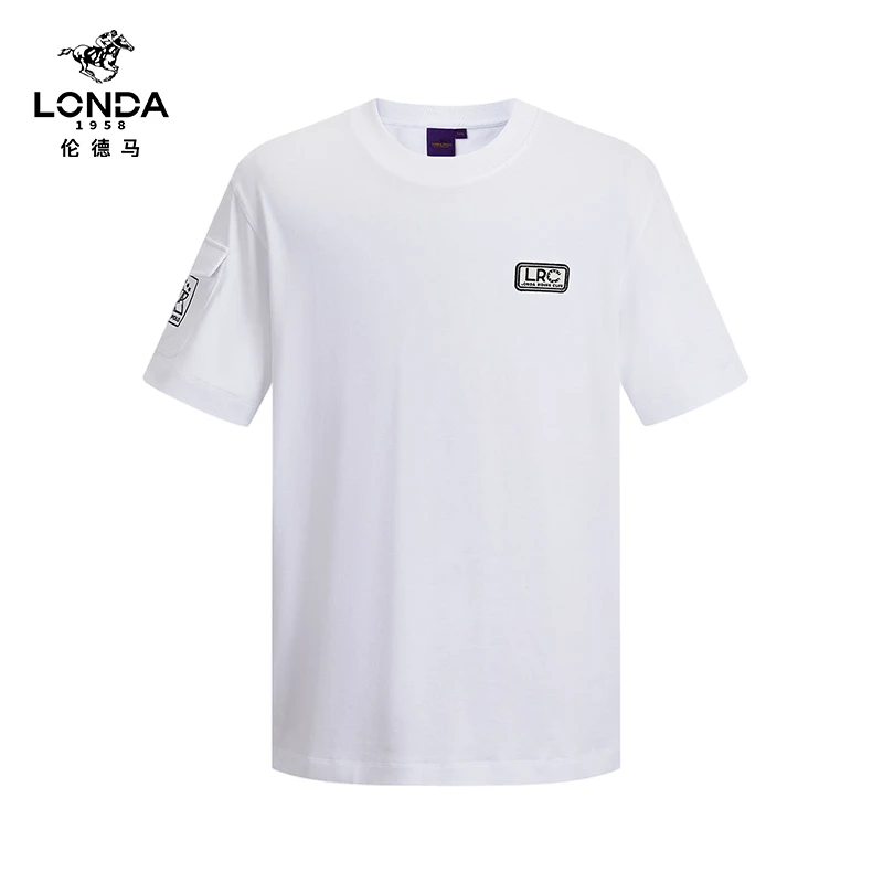 【LONDA伦德马】100%棉刺绣25舒适透气亲肤男士t恤短袖2893
