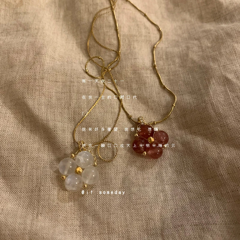 【花间酒*人间月】小众百搭设计感水晶时尚项链可调节锁骨链