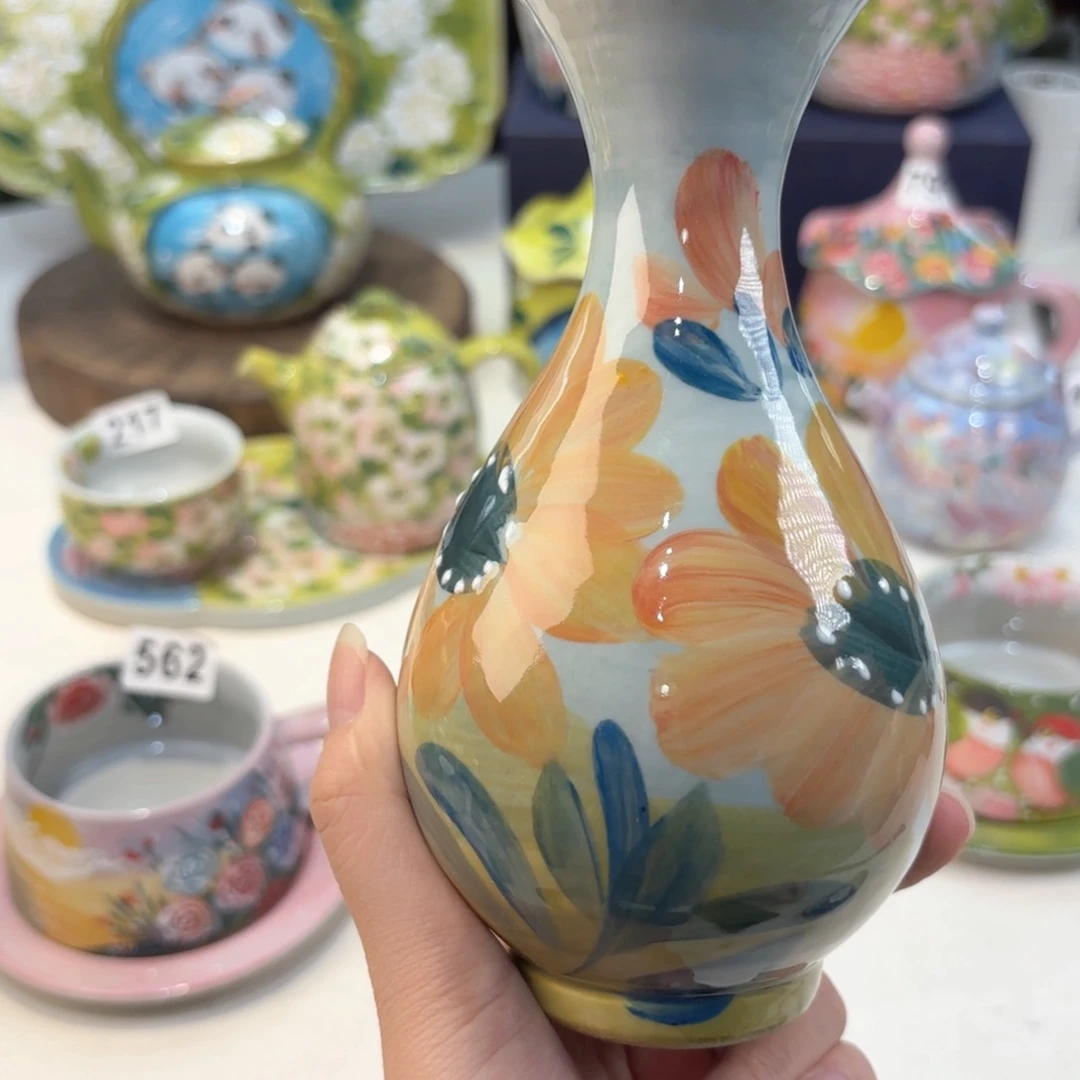 景德镇手绘高温釉下彩陶瓷茶具