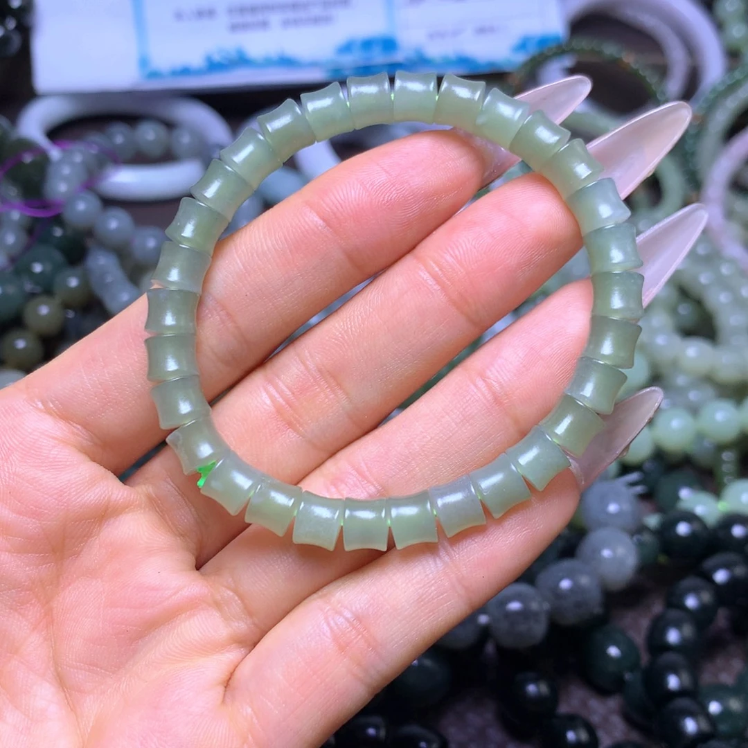 和田玉未镶嵌手串卡7