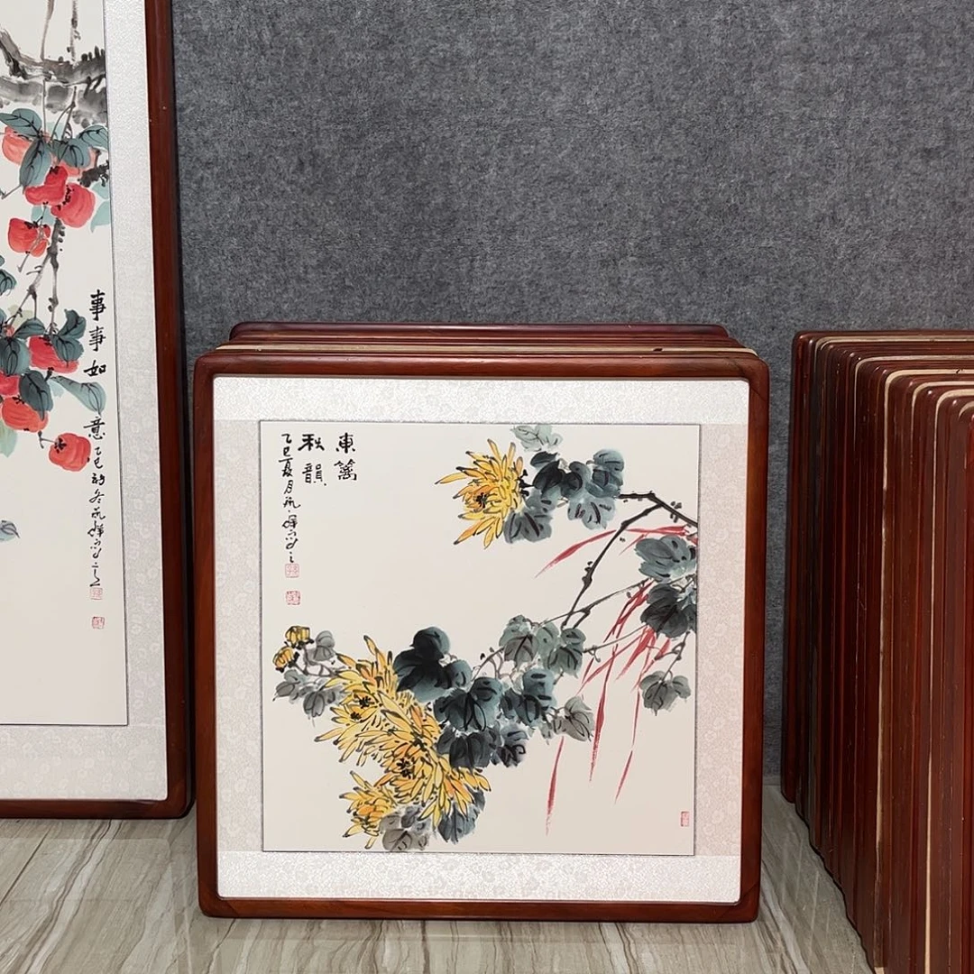 国画书画作品带框63×63