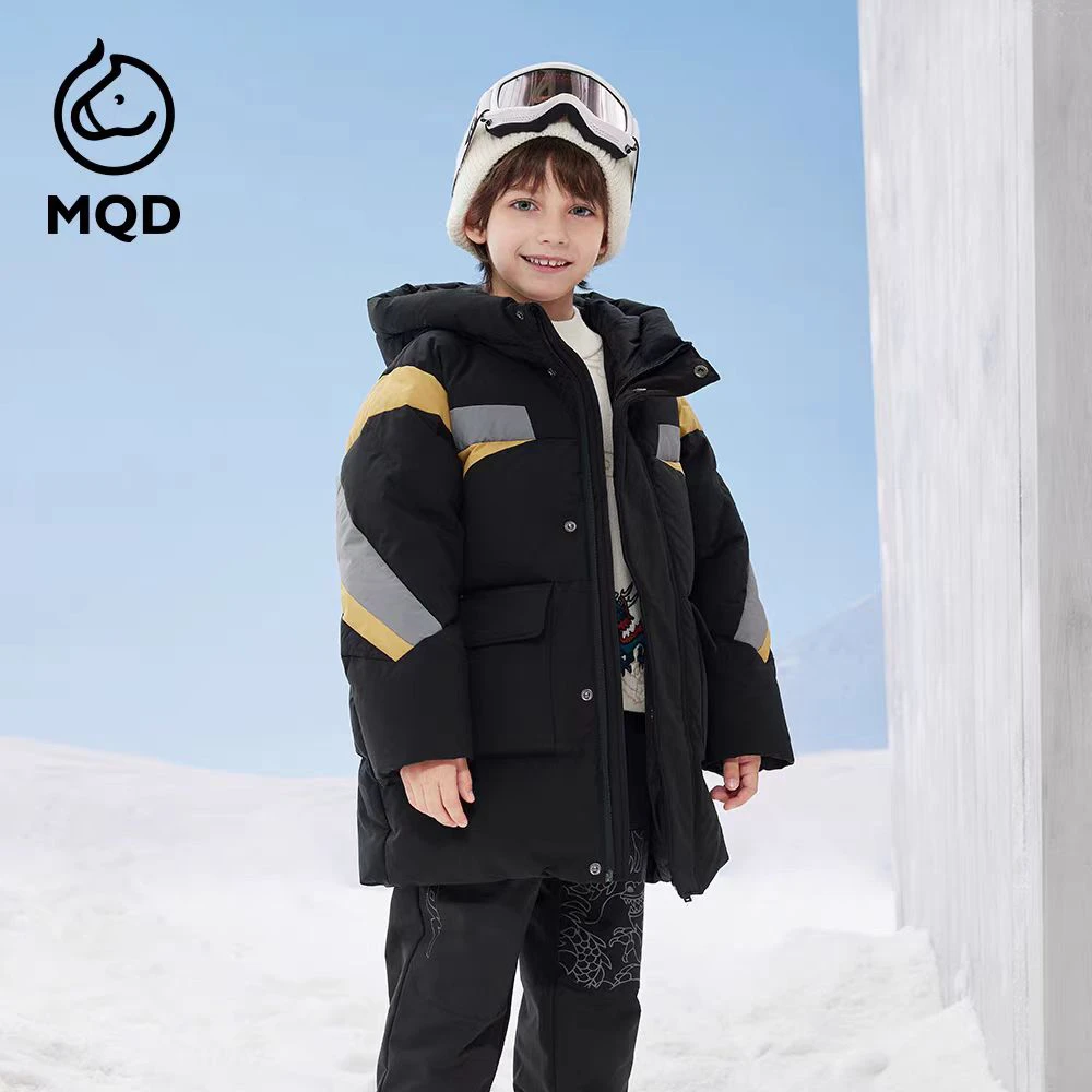 M.Q.D男长款加厚中长款休闲羽绒服