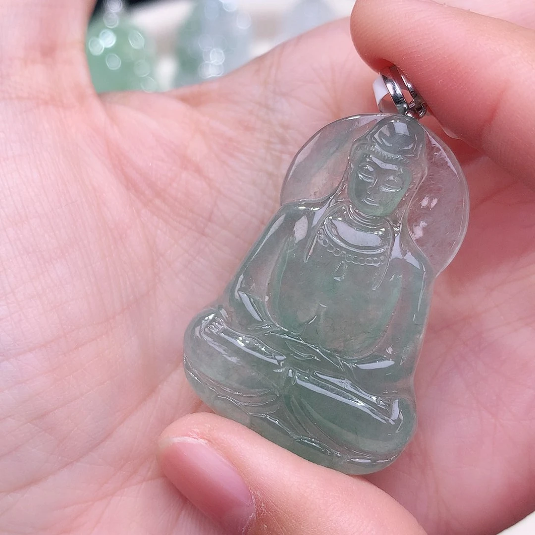 颈饰18K金镶嵌翡翠38.9-27.8-4.6