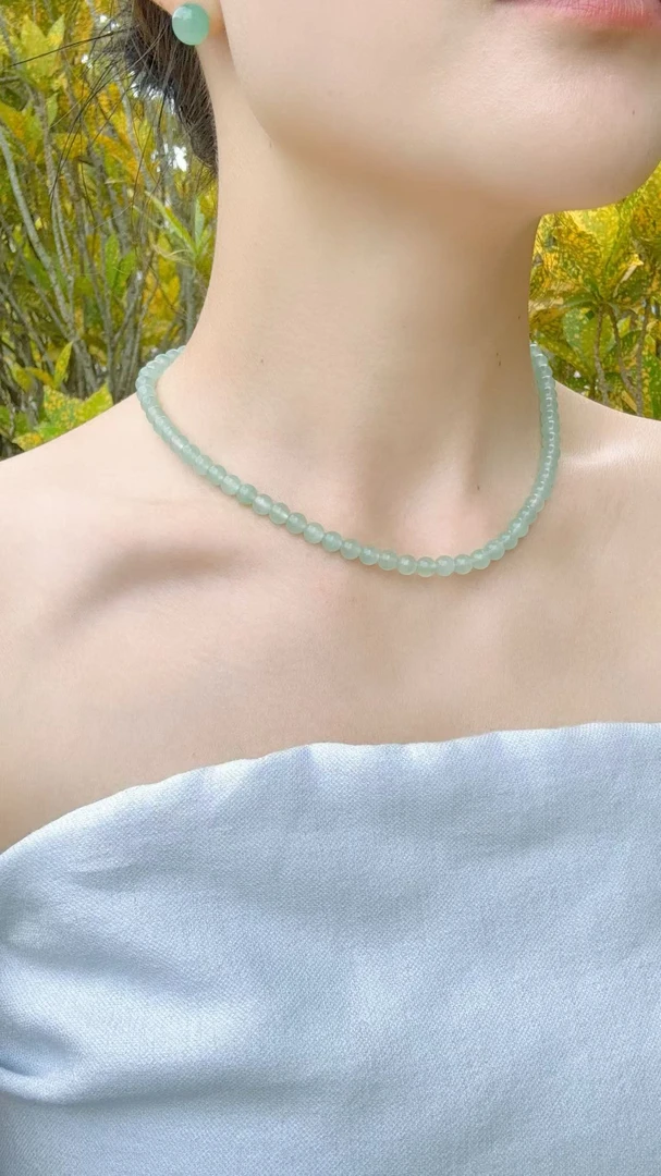 天然石英质玉百搭颈链 冰透卡5+简约气质款 多样性发货