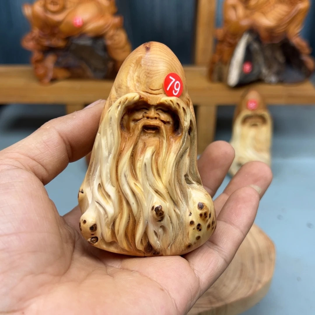 白***黑木崖柏木摆件手把件