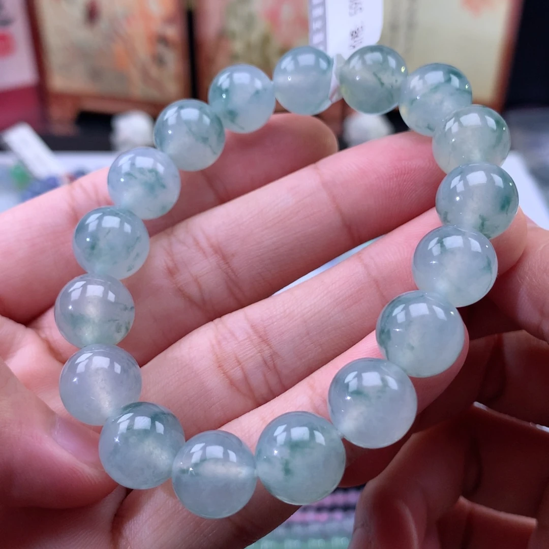 翡翠未镶嵌手链卡12mm