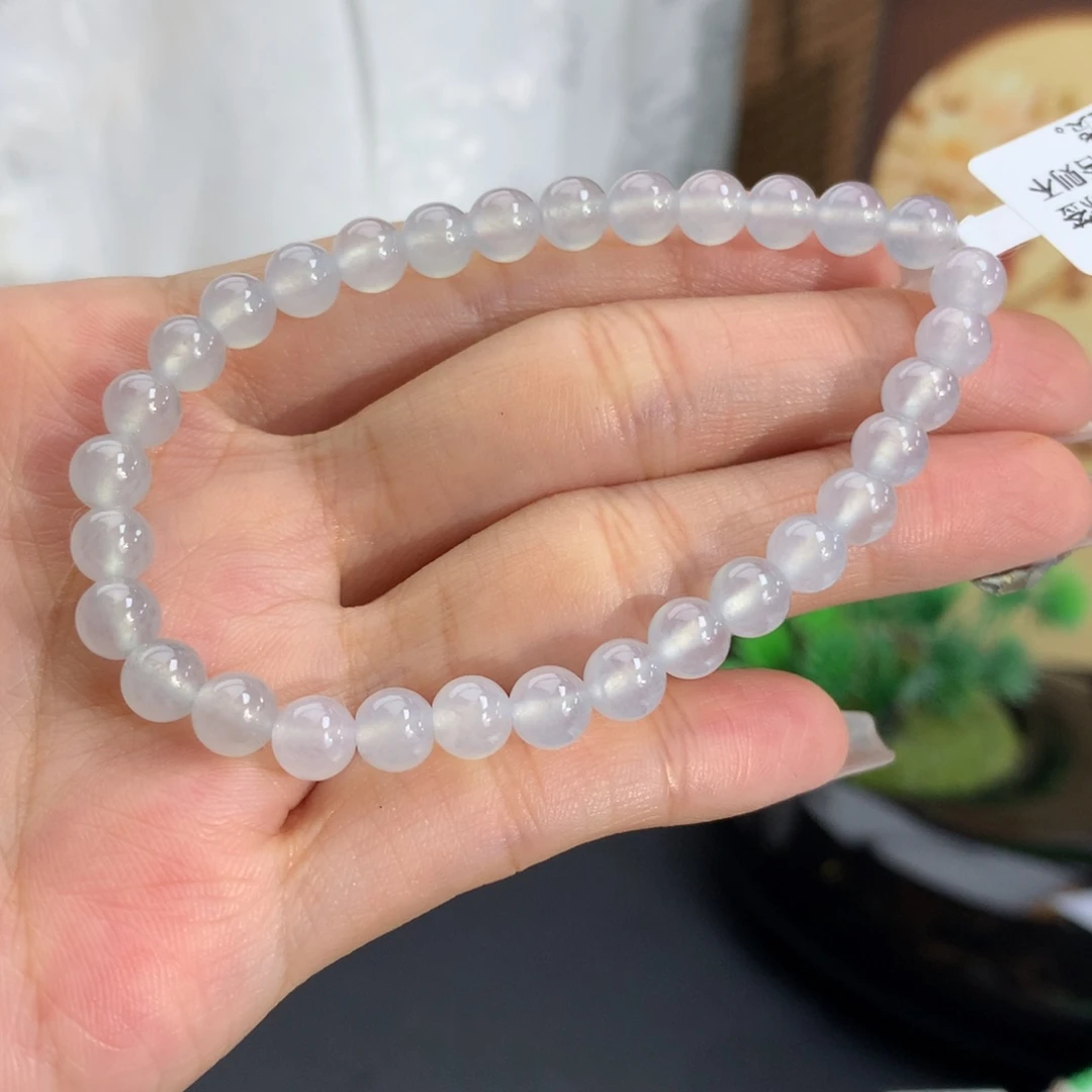 未镶嵌手串翡翠卡5.9冰胶白冰手串