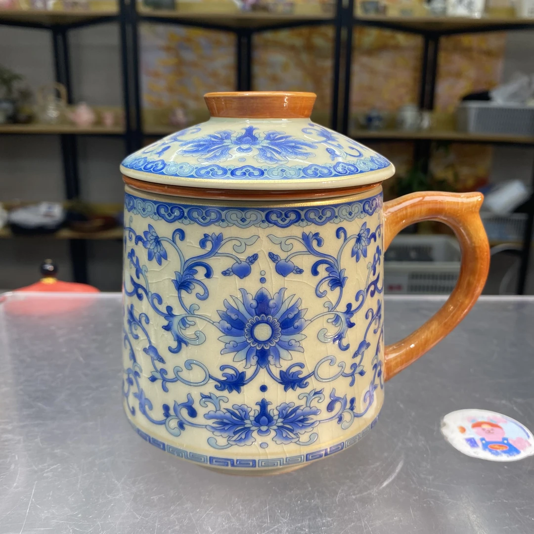 桃子茶器 老陶泥勾藤办公杯-4157（直播专享）