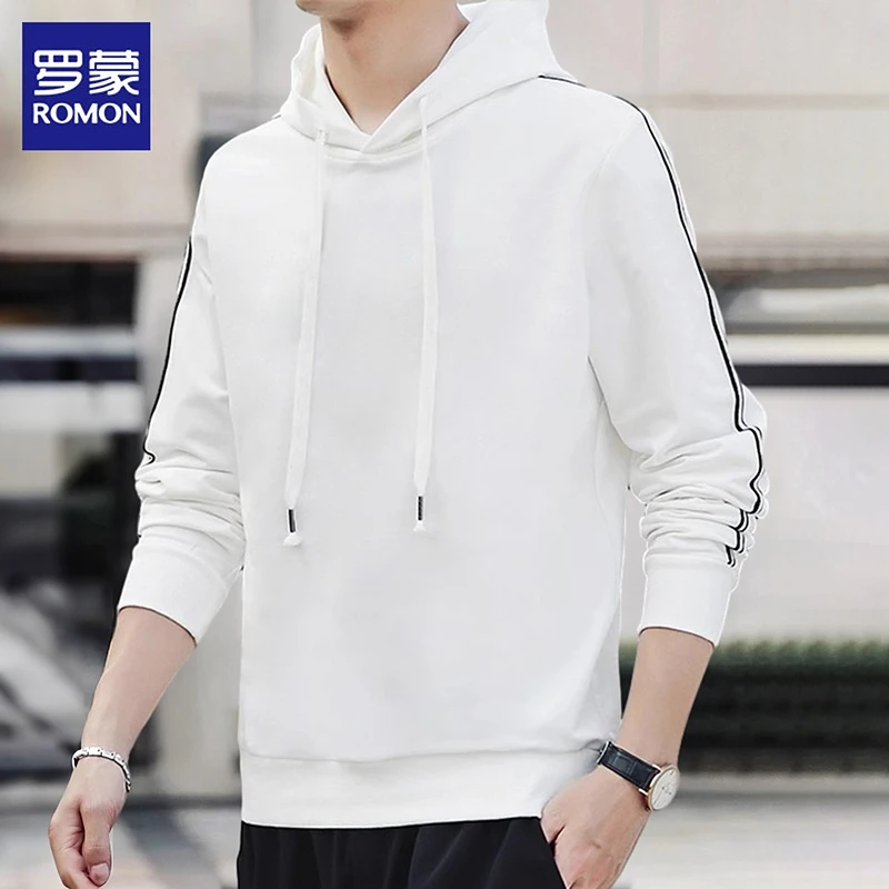 罗蒙男士长袖卫衣2025年秋季新款潮流运动连帽休闲慵懒风痞帅男装