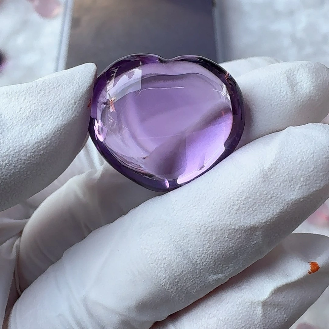 紫爱心未镶嵌水晶总*