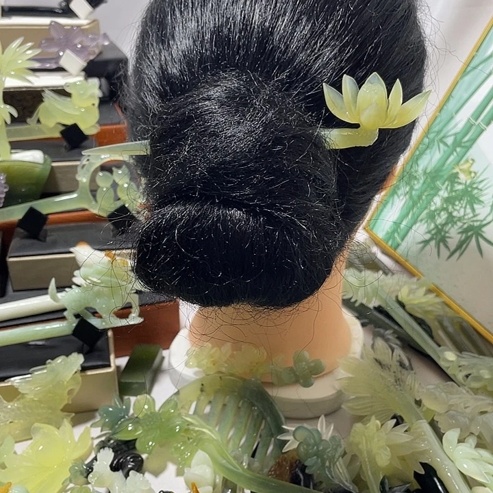 蛇纹石玉合金发饰