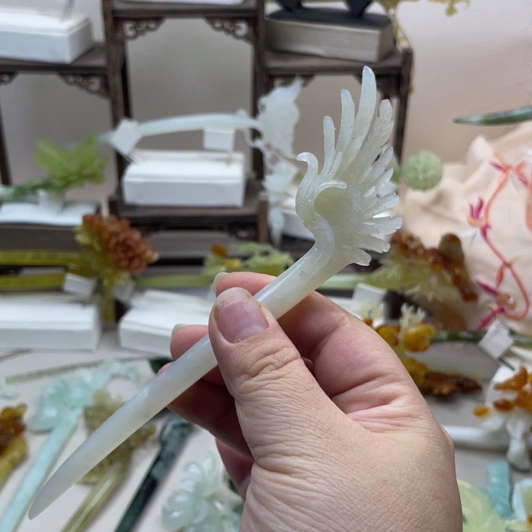 蛇纹石玉合金发饰