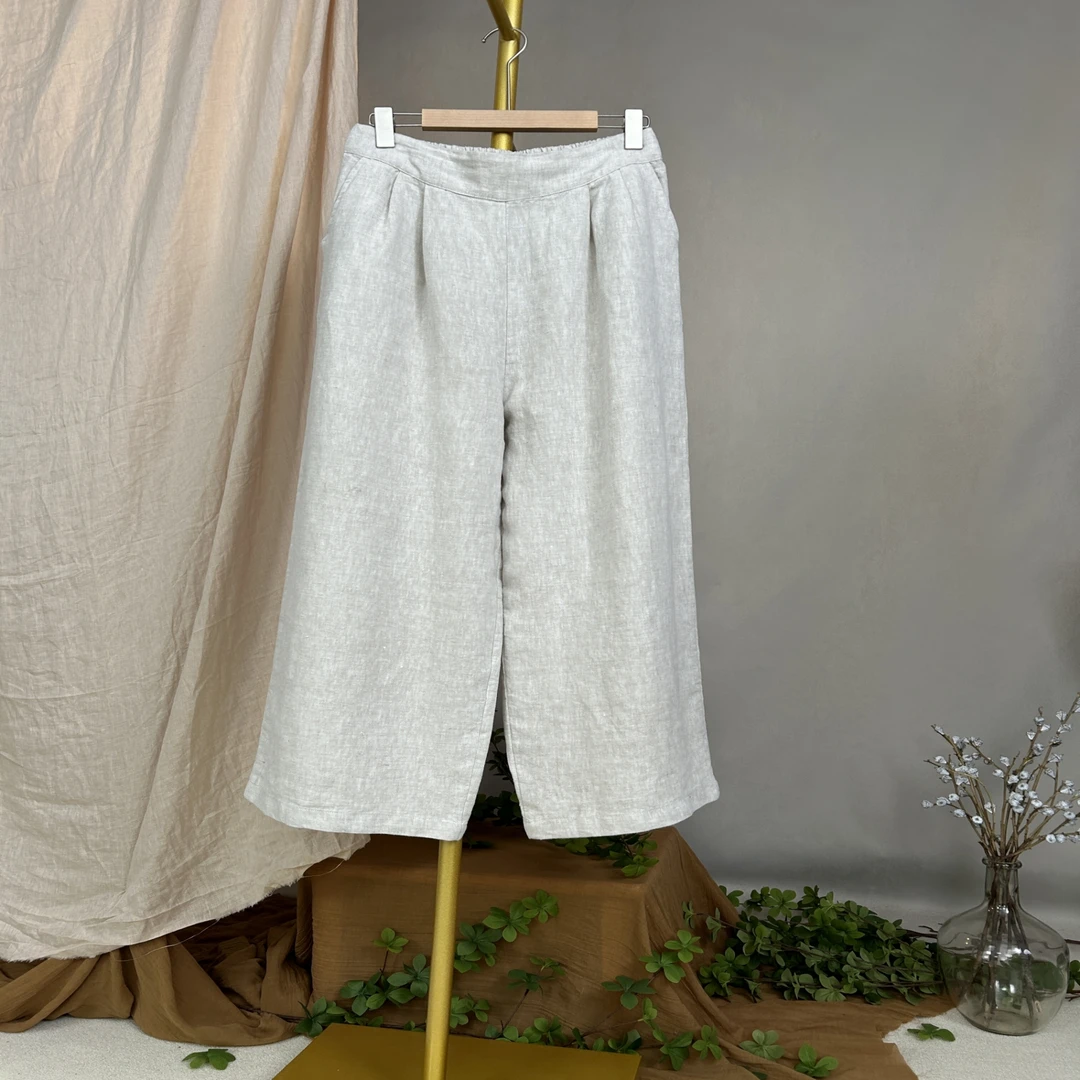 624285{高定6支汉麻}加厚加密平腰休闲百搭直筒裤