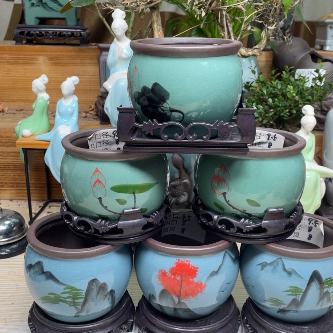 紫砂花盆陶瓷艺术花盆陶瓷