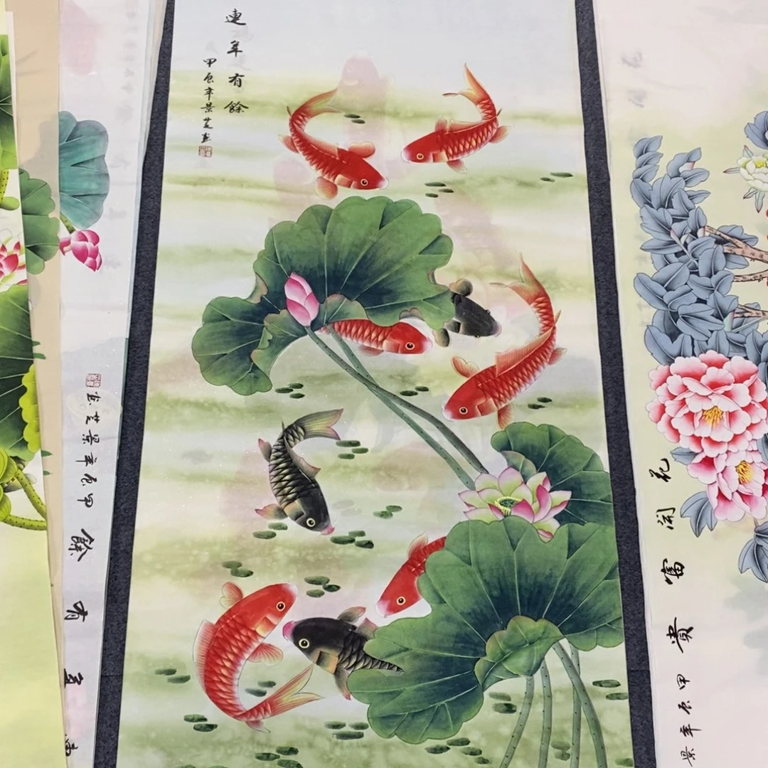 国画尺寸140✖️70四尺工笔手绘国画