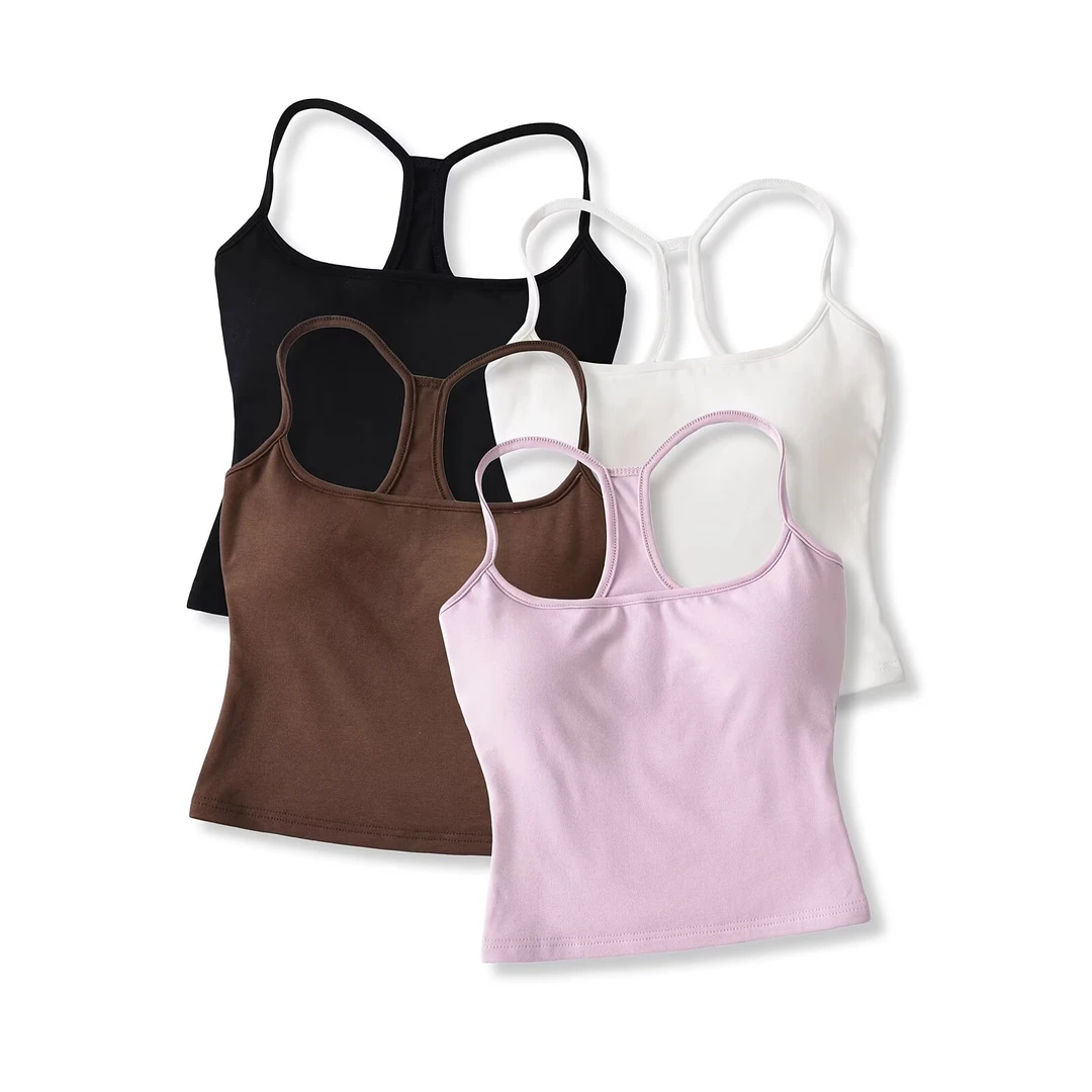 女士多色工字背运动背心修身显身形百搭基础单品