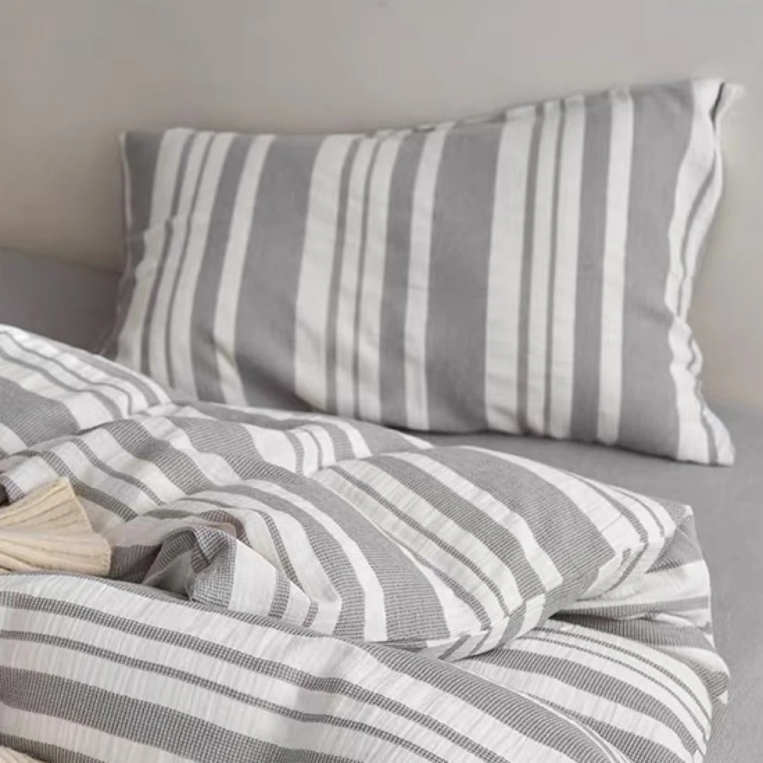 水洗棉条纹枕套48*74微瑕～A510（大小不一）