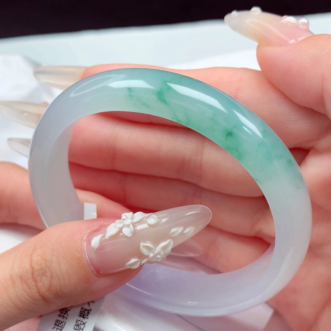 未镶嵌手镯翡翠天然缅甸翡翠A货手镯 贵妃81号