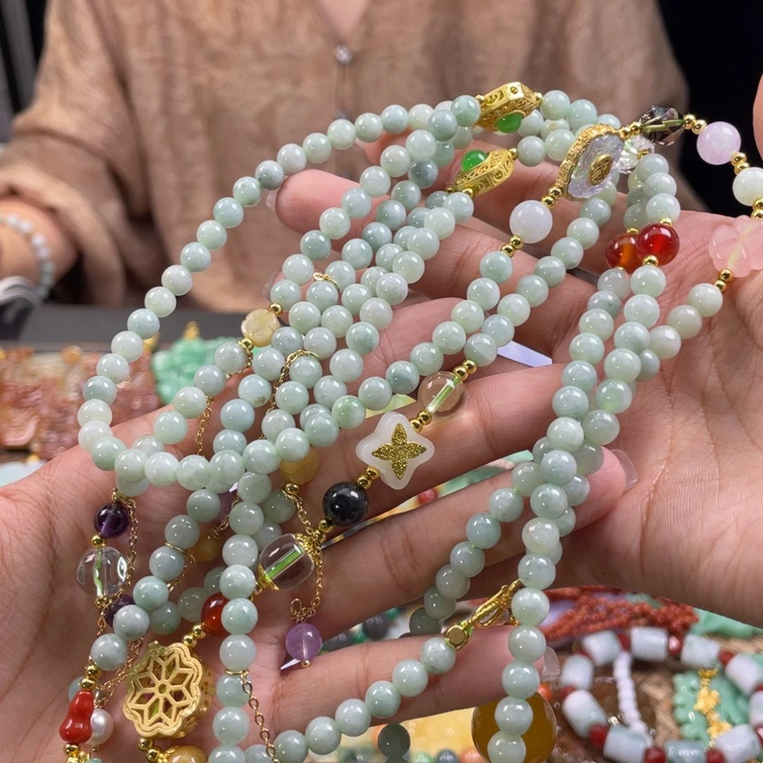 翡翠未镶嵌颈饰代编织