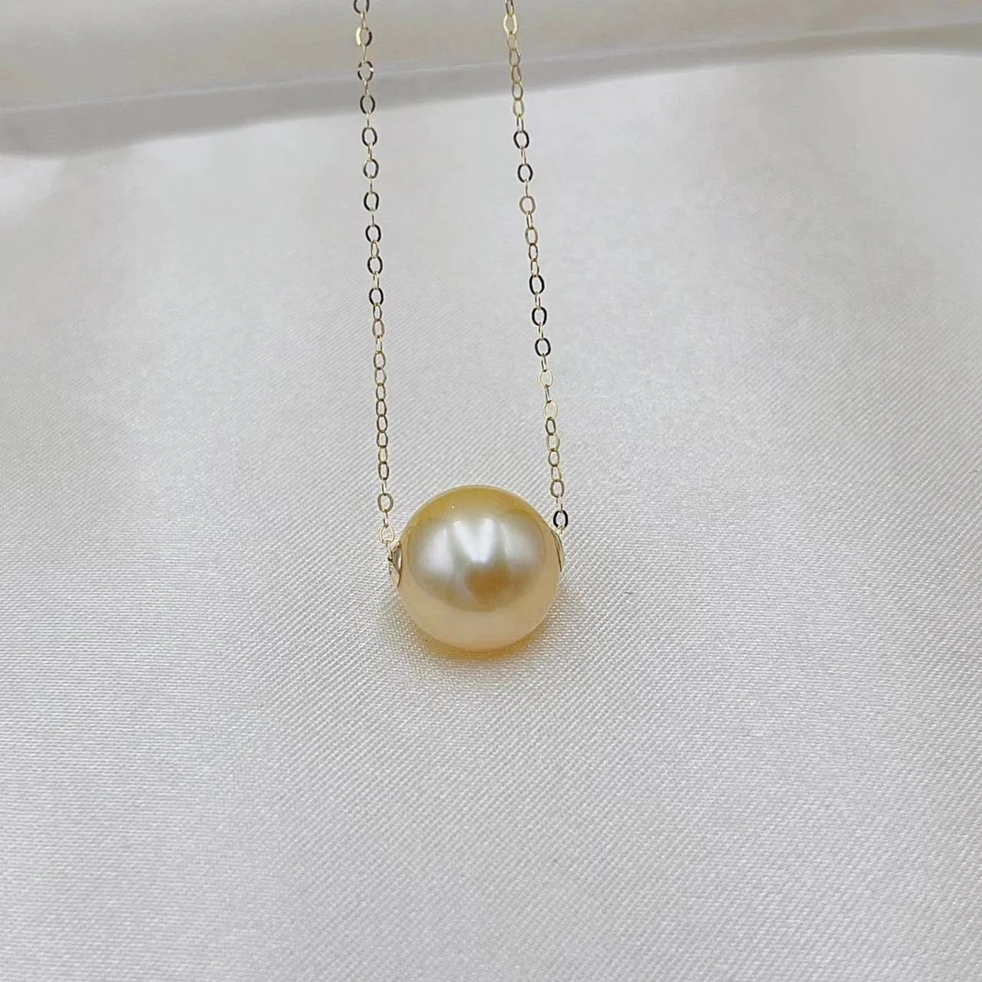 【大D】18K金/金珠路路通项链（加粗）/12-13MM