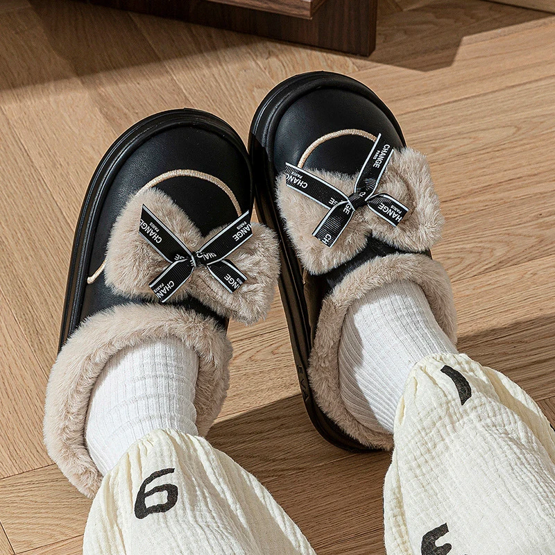 2025新款小仙女同款EVA蝴蝶结居家室内加厚保暖防滑可爱女棉鞋